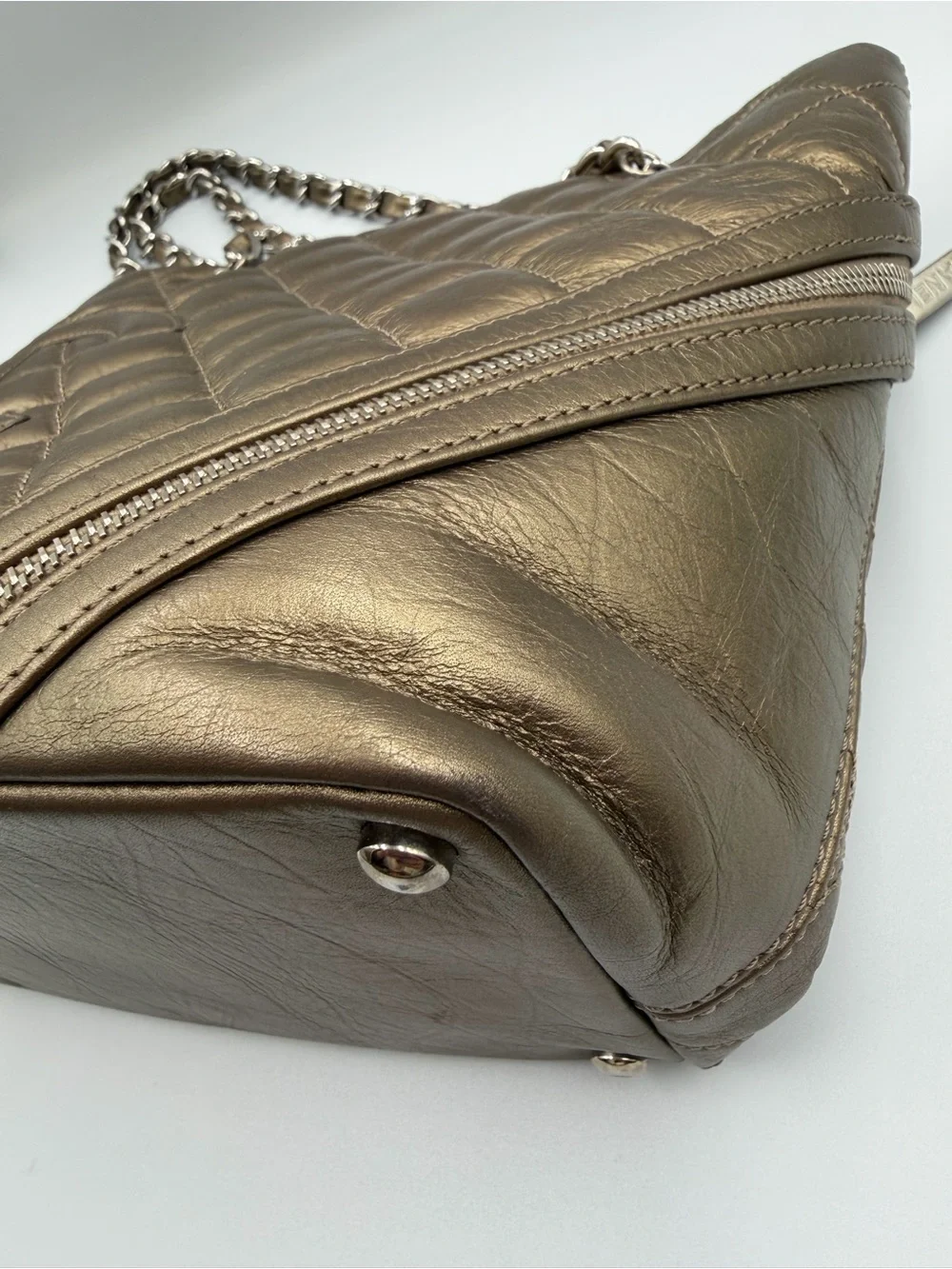 CHANEL vintage metallic cambon tote